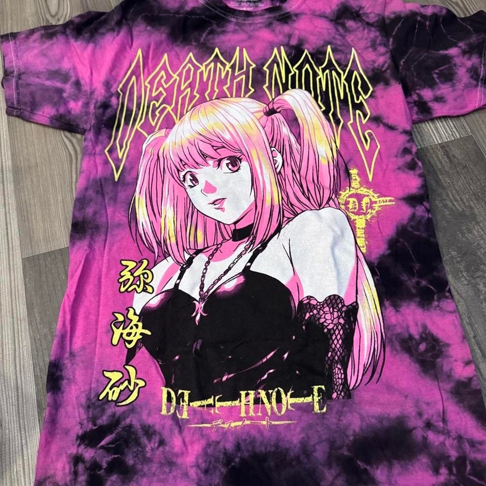 Death Note pink tshirt tie dye size small